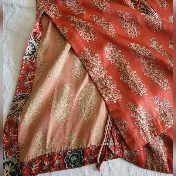 Zara Coral and Cream Kimono Robe - Picture 6 of 16